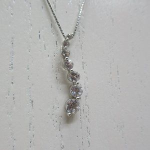 Sterling Wavy Pendant Necklace